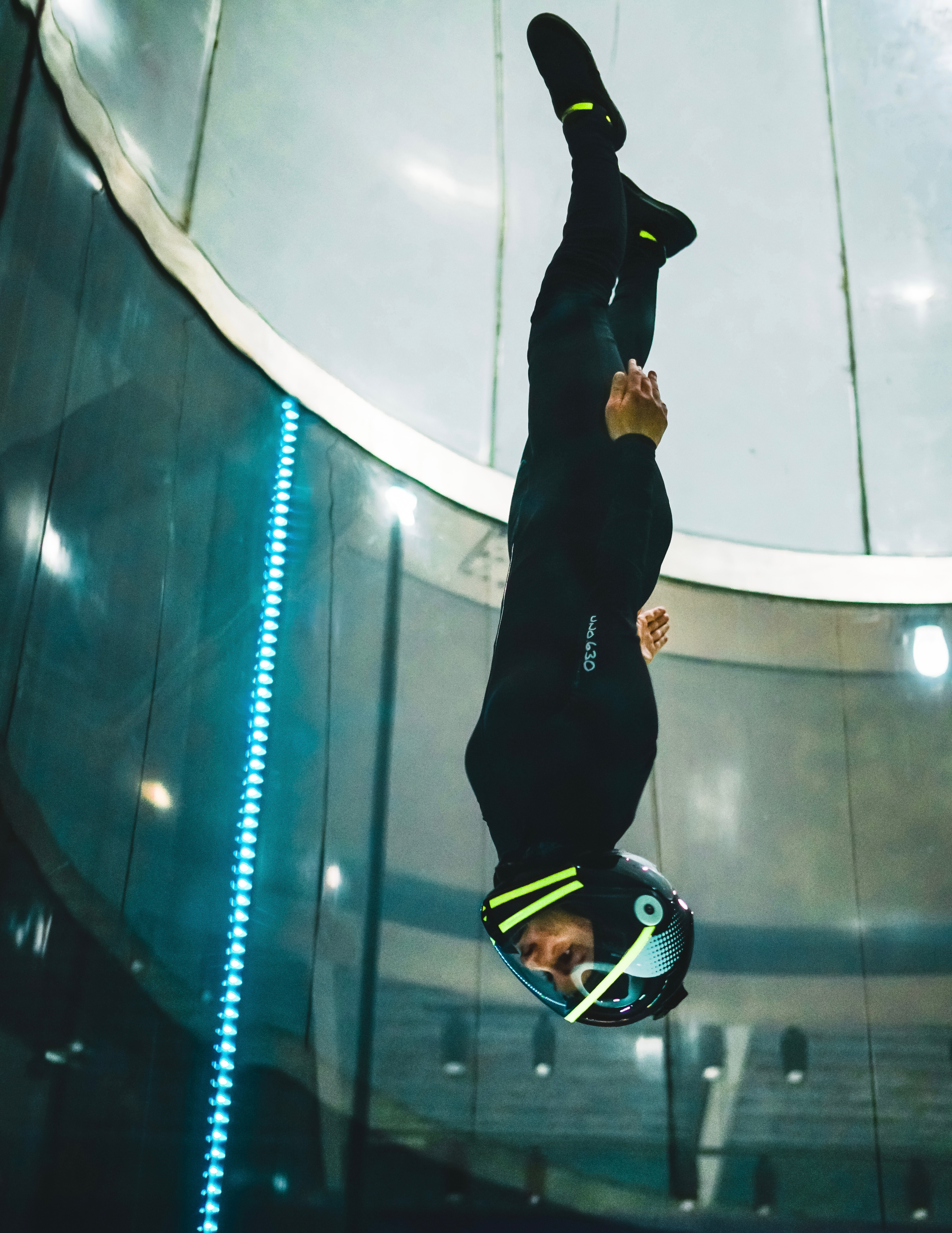 Head-down flight in the wind tunnel